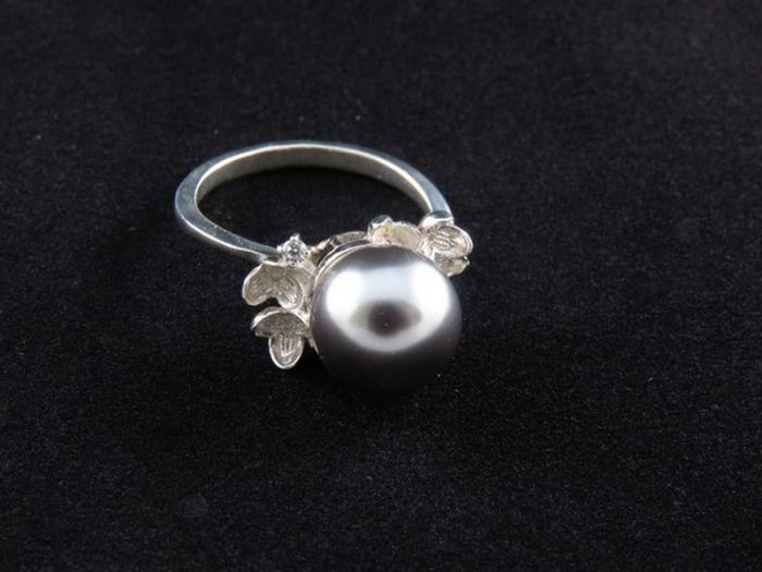 Серебряное кольцо с жемчугом от Swarovski - 5