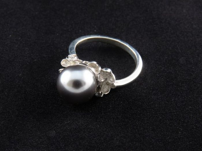 Серебряное кольцо с жемчугом от Swarovski - 5