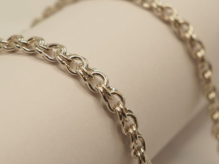 Серебряная цепь 40 см. плетение Бисмарк - 7