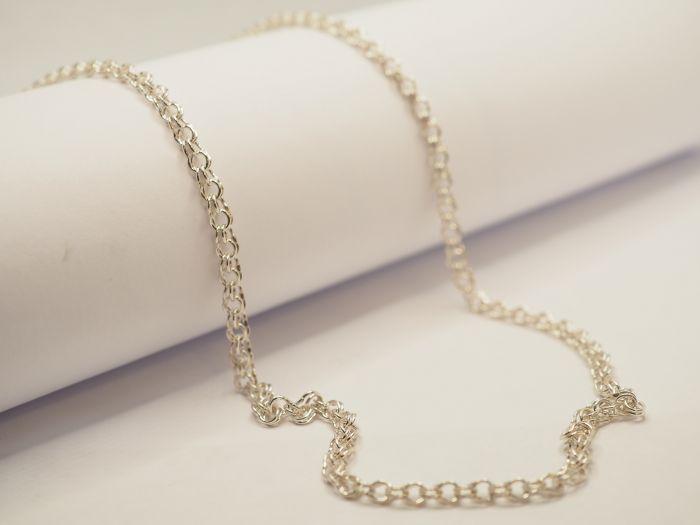 Серебряная цепь 65 см. плетение Бисмарк - 8